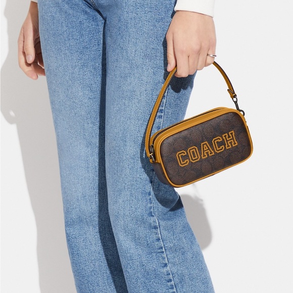 COACH Jamie Wristlet In Signature Canvas With Varsity Motif - Picture 2 of 16